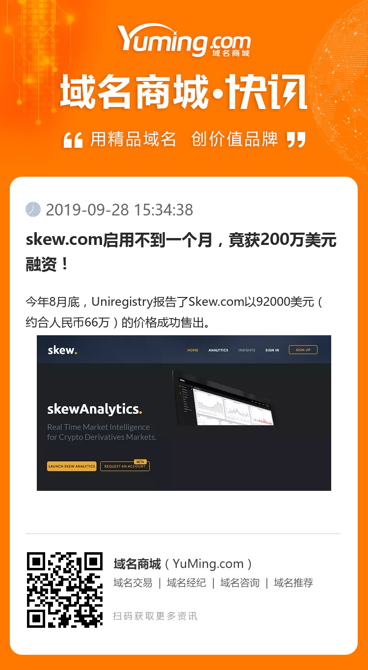 skew.com启用不到一个月，竟获200万美元融资！